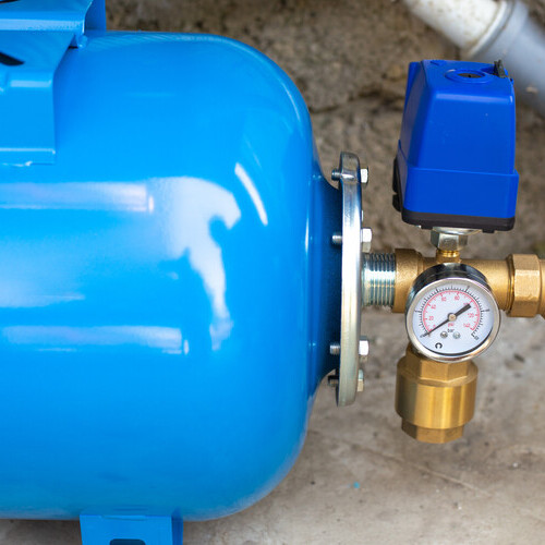 close-up of a booster pump